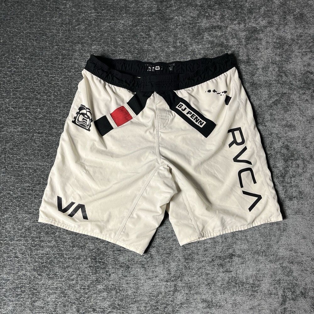 Rare RVCA X BJPENN MMA Shorts Size Large Black Belt